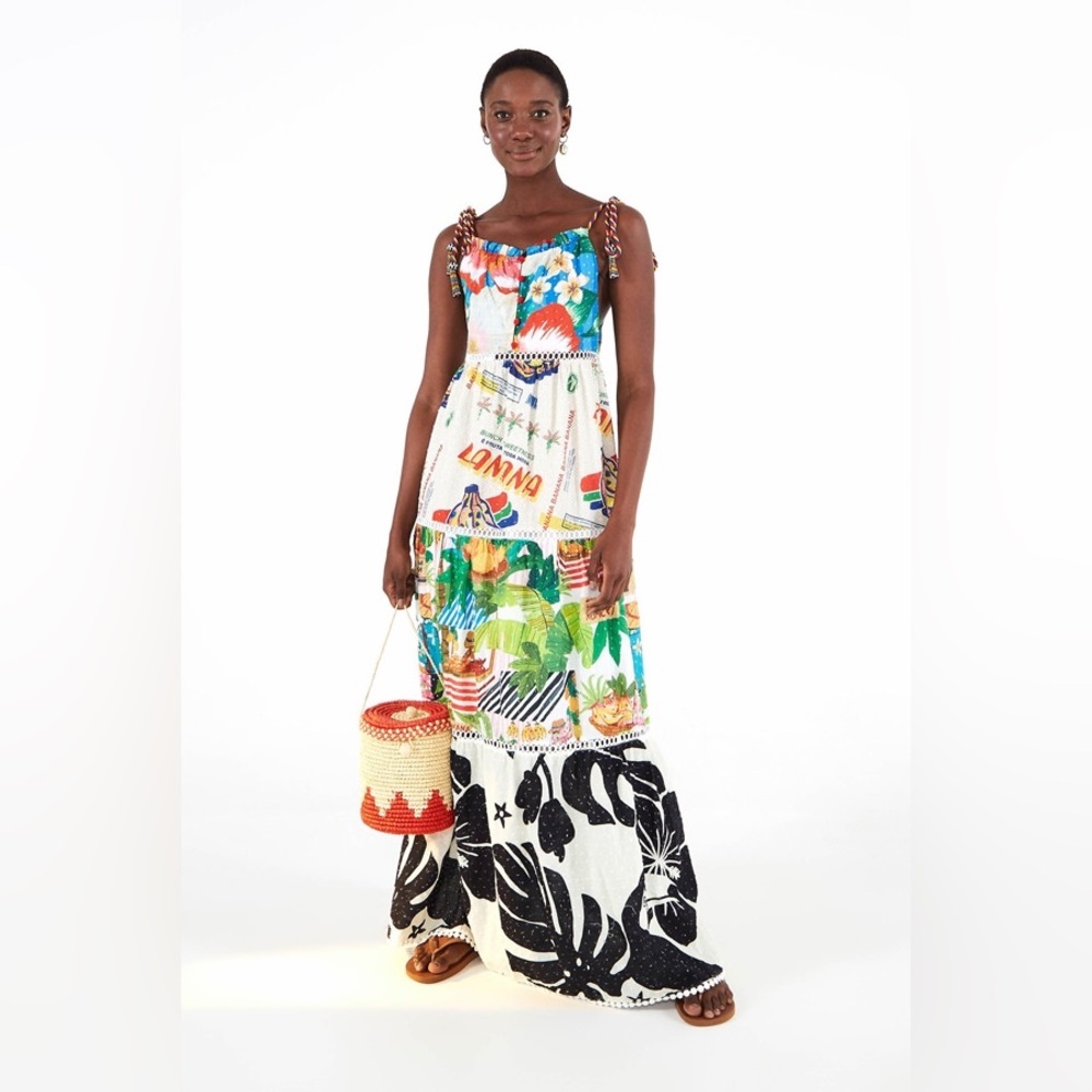 Farm Rio Colorful Tropical Maxi Dress - Size Small